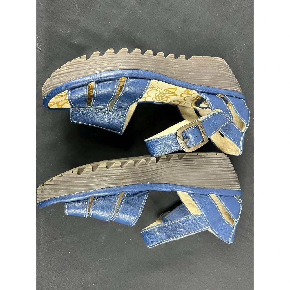 FLY LONDON womens wedge leather gladiator vintage size 35 - Picture 4 of 8